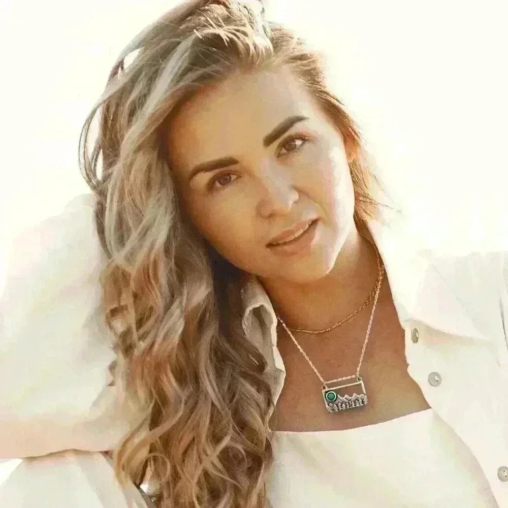 Turquoise Western necklace mountain pendant country jewelry